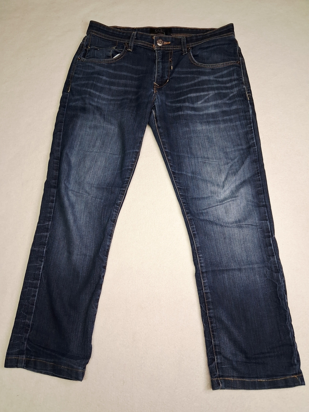 Guess Men's Straight-Leg Jeans in Dark Indigo Hemmed